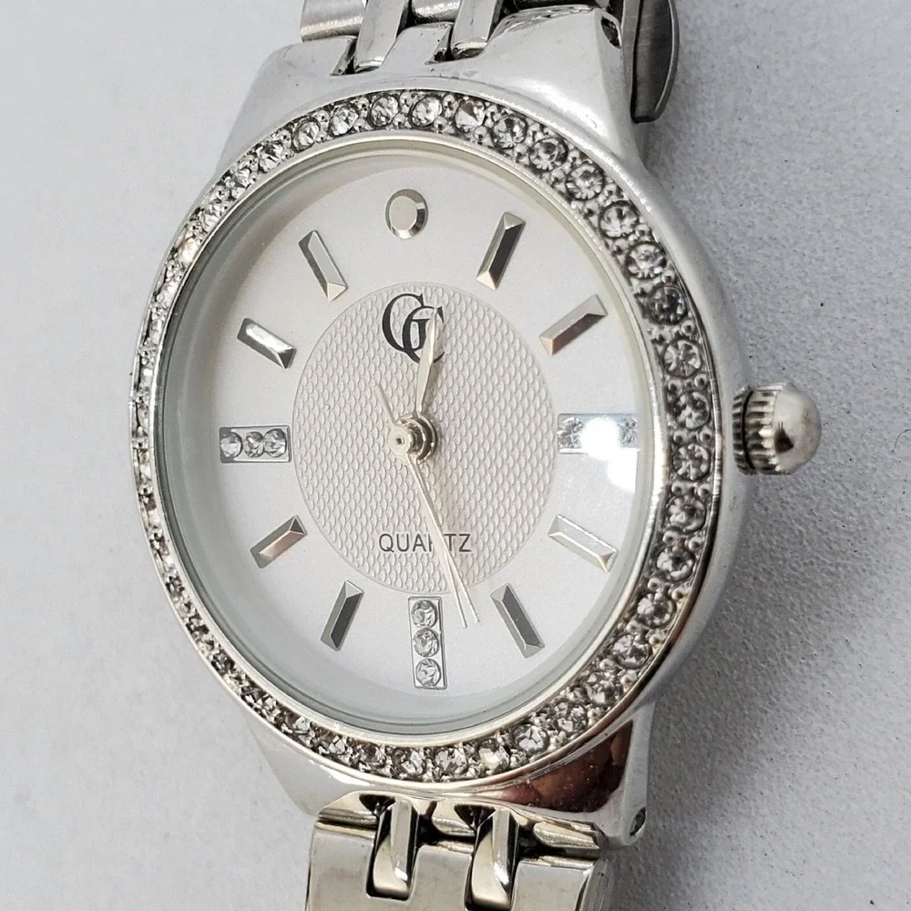 Women's Watch 28MM Crystal Bezel Gray Dial‎ Bracelet Band 7.25